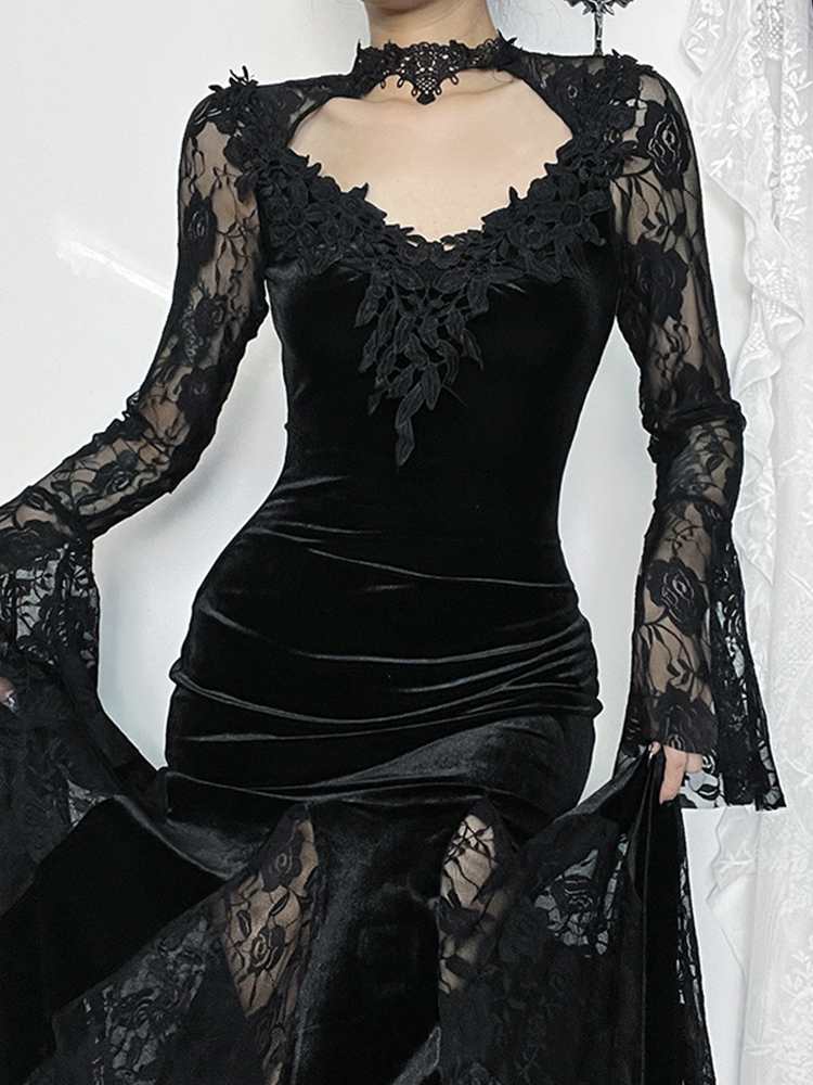 AltGoth 美的ゴシックミディドレス女性ヴィンテージ E - Winter Clothing Aesthetic のレビューと価格