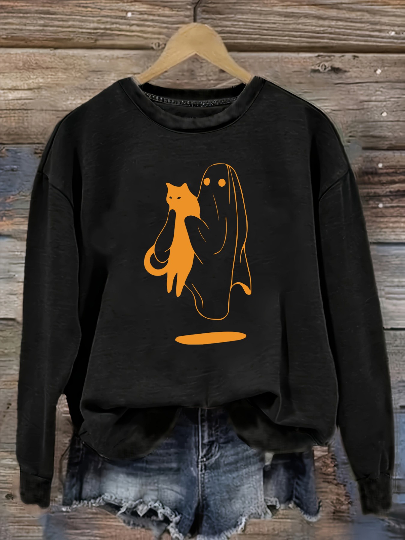 レディースカジュアル長袖クルーネックTシャツ、オレンジ色のゴ - Winter Clothing Usa のレビューと価格
