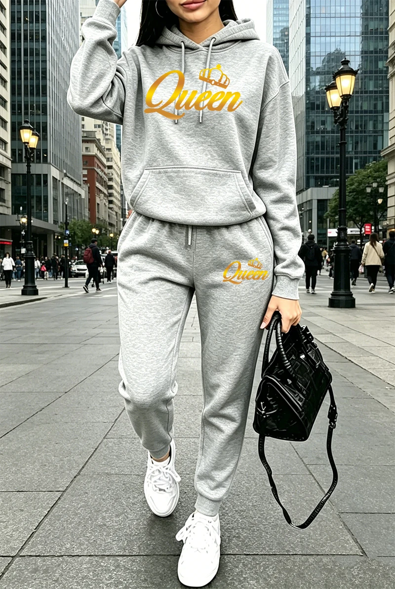 秋冬の女性の服装プリントカジュアルフード付きスウェットシャツ - Winter Clothing Sale Women のレビューと価格