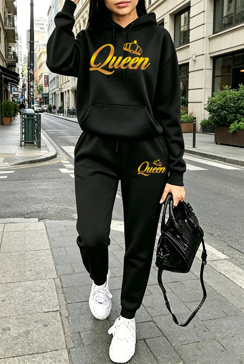 秋冬の女性の服装プリントカジュアルフード付きスウェットシャツ - Winter Clothing Sale Women のレビューと価格