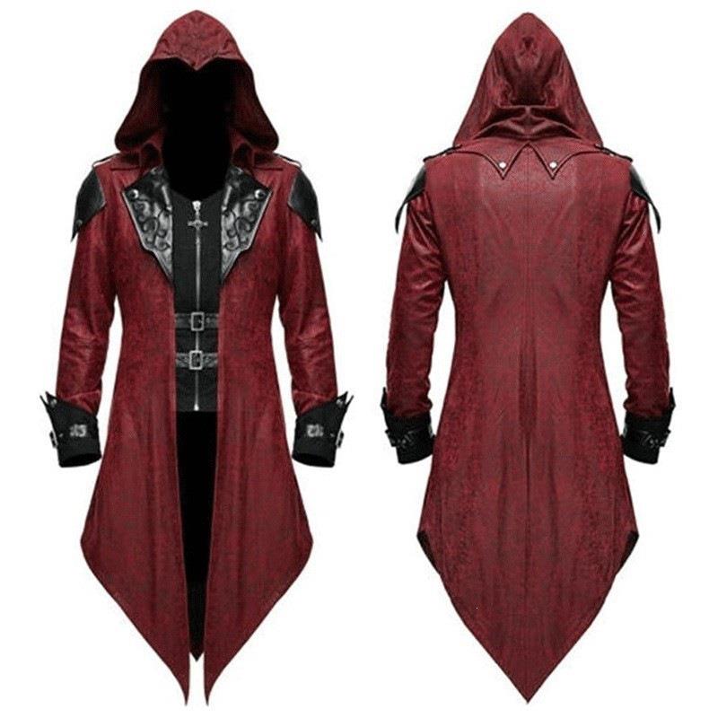 新作中世風ハロウィンレトロパッチワークジャケット メンズゴシ - Jacket Winter Clothing のレビューと価格