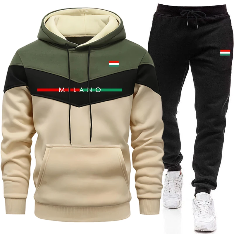 高品質のトラックスーツ男性用カジュアルトリカラースプライスス - Winter Clothing Usa のレビューと価格