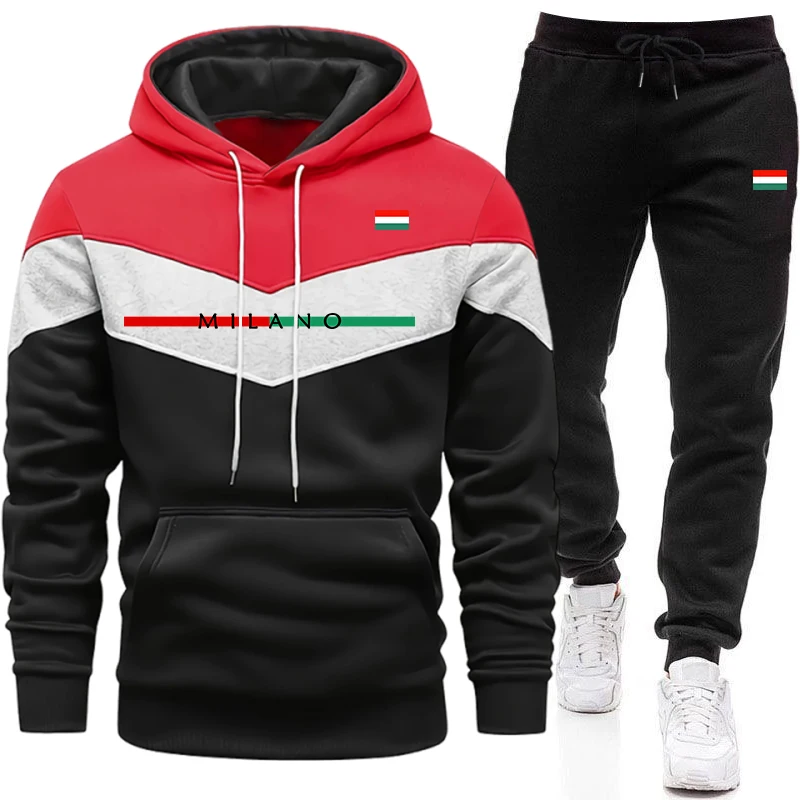 高品質のトラックスーツ男性用カジュアルトリカラースプライスス - Winter Clothing Usa のレビューと価格