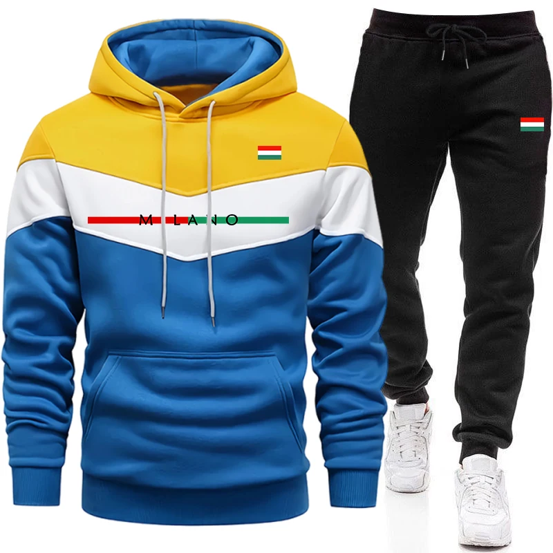 高品質のトラックスーツ男性用カジュアルトリカラースプライスス - Winter Clothing Usa のレビューと価格