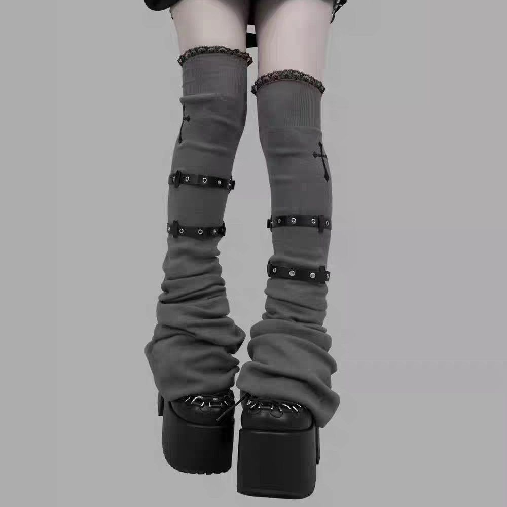 韓国サブカルチャー Y2K スパイシーガールズ JK ニーソ - Winter Clothing Leg Warmers のレビューと価格