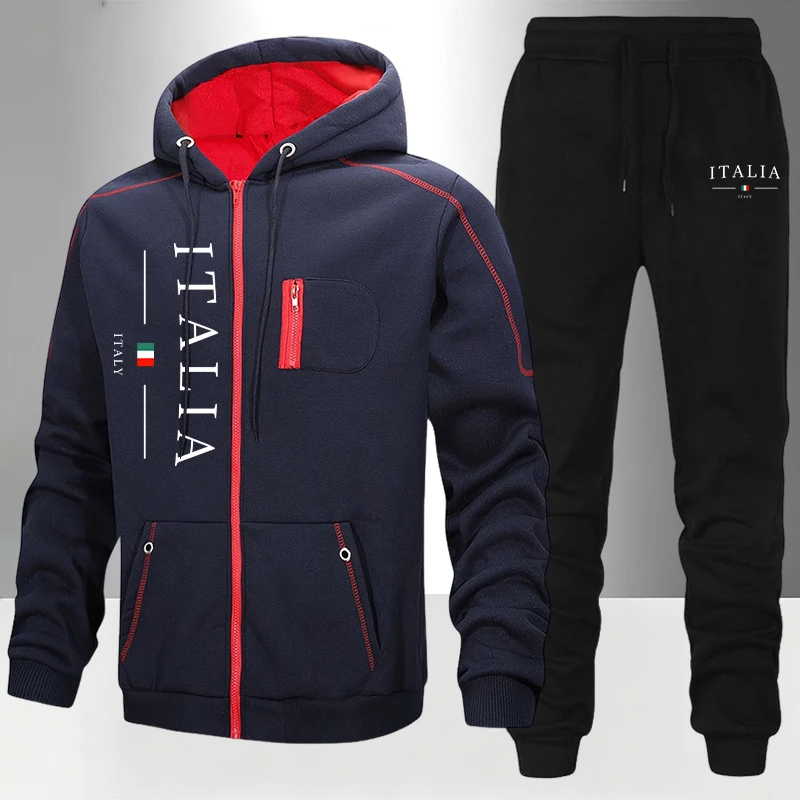 メンズトラックスーツ カジュアルフーディー ジップスウェット - Jacket Winter Clothing のレビューと価格