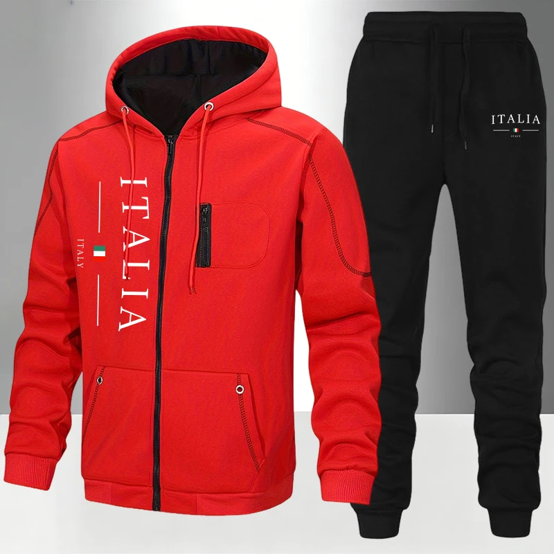 メンズトラックスーツ カジュアルフーディー ジップスウェット - Jacket Winter Clothing のレビューと価格