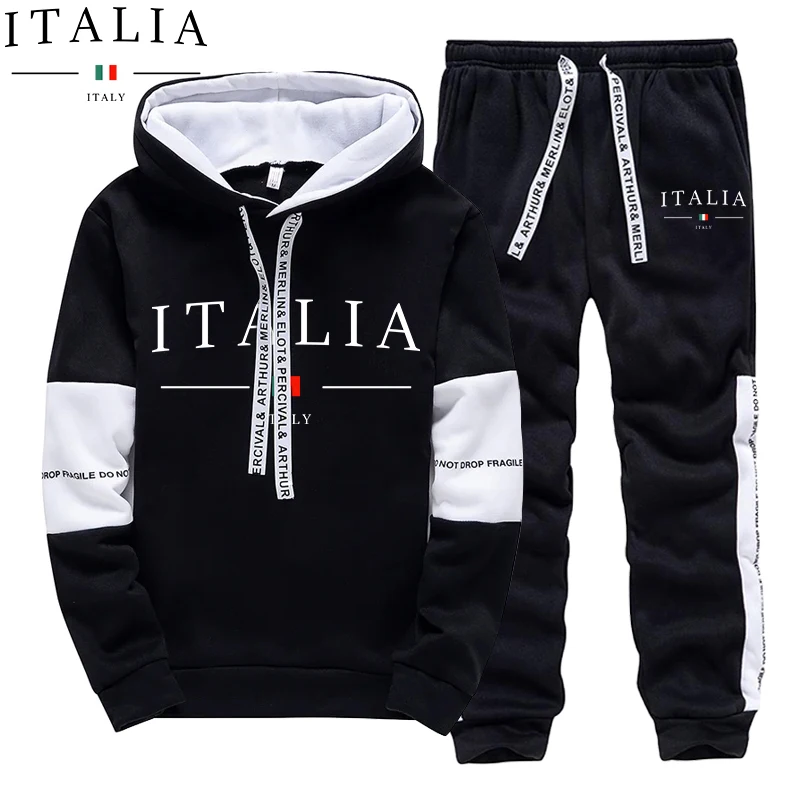 秋冬メンズトラックスーツカジュアルフード付きスウェットシャツ - Winter Clothing Usa のレビューと価格