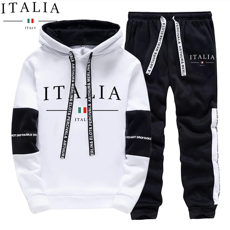 秋冬メンズトラックスーツカジュアルフード付きスウェットシャツ - Winter Clothing Usa のレビューと価格