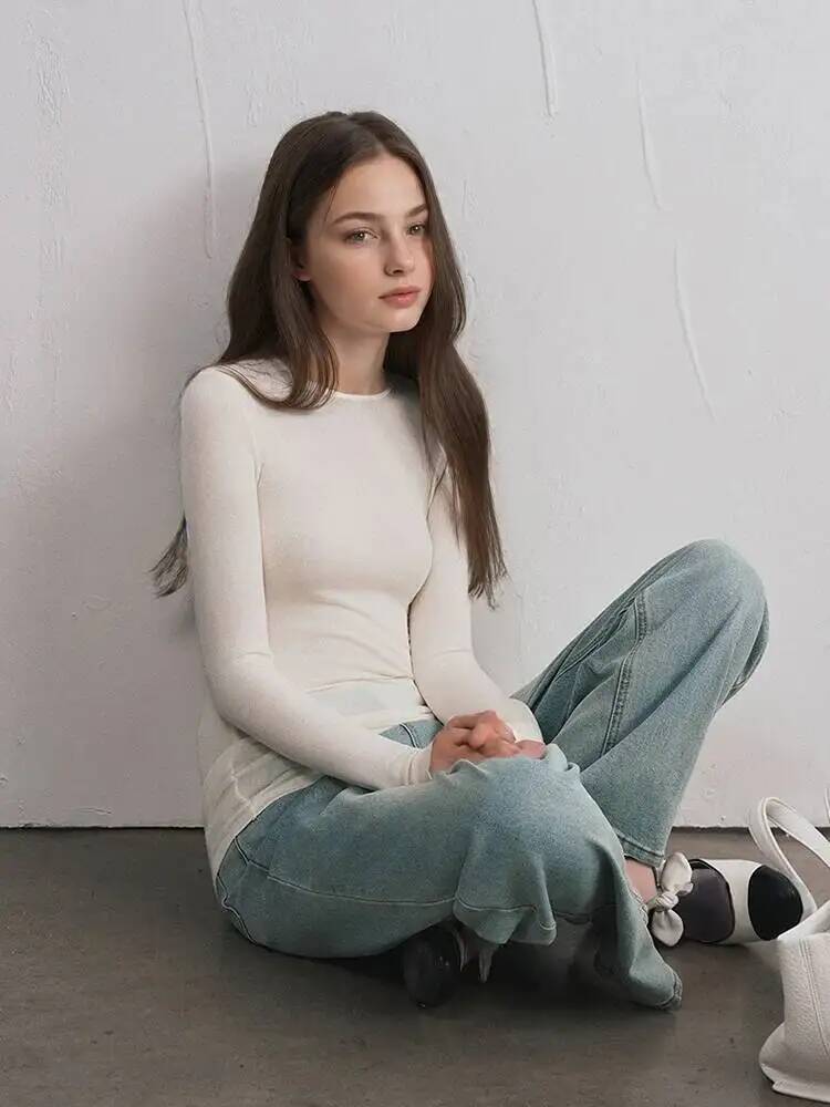 レディースカシミヤ混紡長袖トップス 秋冬用 ソフトモーダルス - Winter Clothing For Women のレビューと価格
