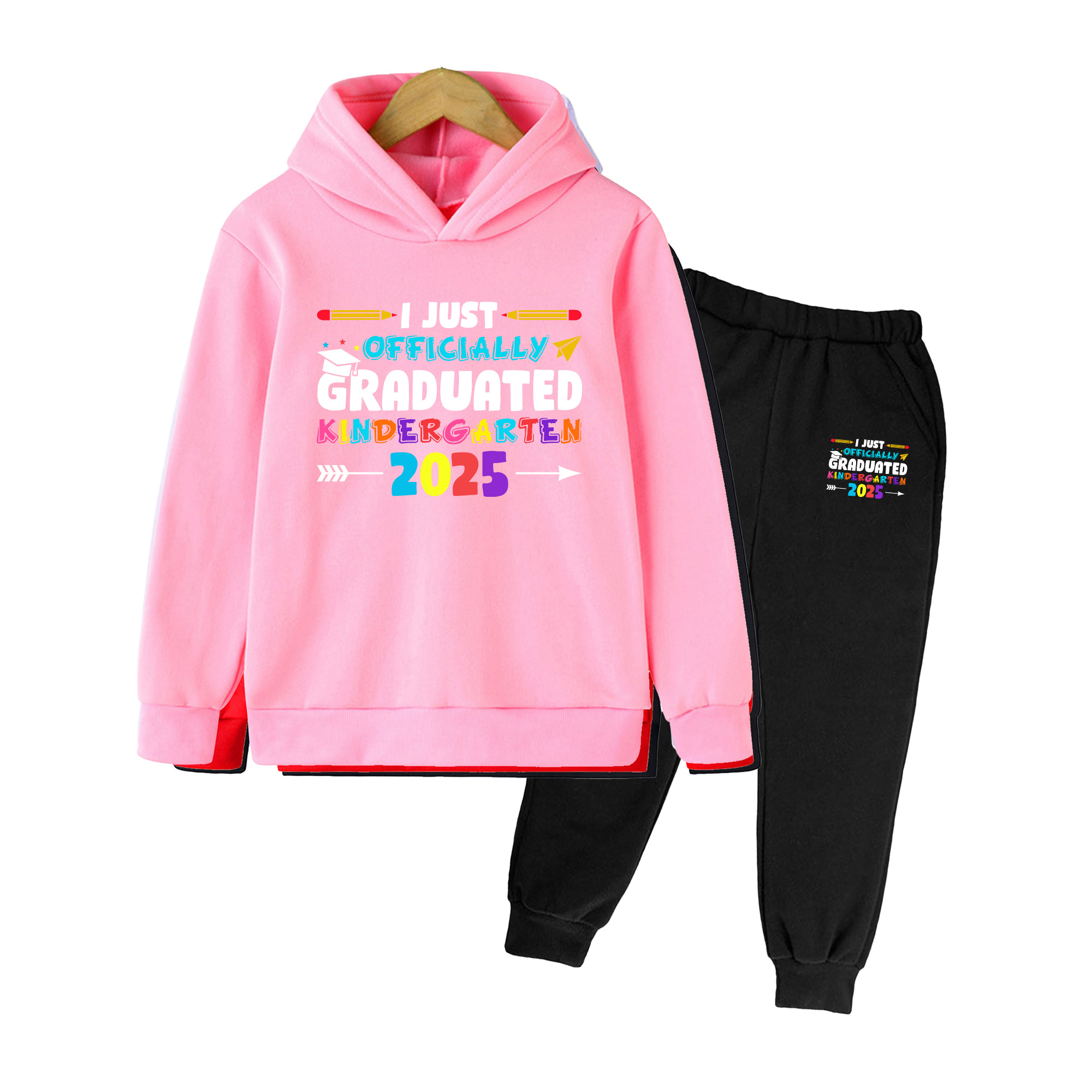 キッズ幼稚園2025プリントフーディー＆パンツセット、男の子 - Winter Clothing Kindergarten のレビューと価格